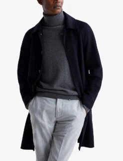 Reiss Adventurer Relaxed-fit Wool-blend Coat -AllSain Clothing Shop R04068267 NAVY ALT02