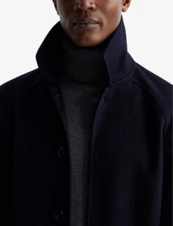 Reiss Adventurer Relaxed-fit Wool-blend Coat -AllSain Clothing Shop R04068267 NAVY ALT04