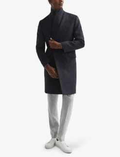 Reiss Reflection Double-breasted Peak-lapel Wool-blend Coat -AllSain Clothing Shop R04068268 AIRFORCEBLUEM ALT02