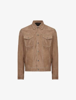 Reiss Noa Suede Trucker Jacket