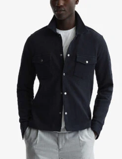 Reiss Cofax Textured Cotton Jacket -AllSain Clothing Shop R04068336 NAVY ALT02
