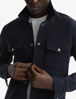 Reiss Cofax Textured Cotton Jacket -AllSain Clothing Shop R04068336 NAVY ALT04