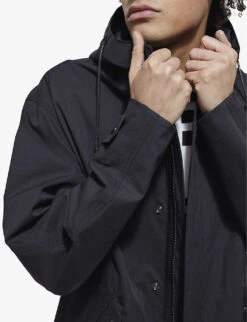 THE KOOPLES Drawstring Hood Cotton-blend Parka Coat -AllSain Clothing Shop R04070824 BLA01 ALT04