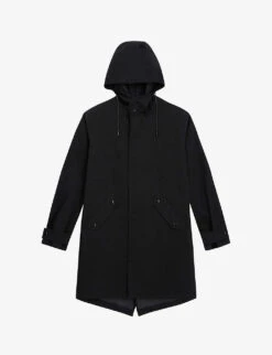 THE KOOPLES Drawstring Hood Cotton-blend Parka Coat