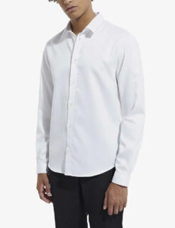 THE KOOPLES Slim-fit Cotton-pique Shirt -AllSain Clothing Shop R04070945 WHI01 ALT02