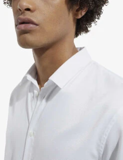 THE KOOPLES Slim-fit Cotton-pique Shirt -AllSain Clothing Shop R04070945 WHI01 ALT04