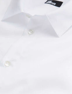 THE KOOPLES Slim-fit Cotton-pique Shirt -AllSain Clothing Shop R04070945 WHI01 ALT05