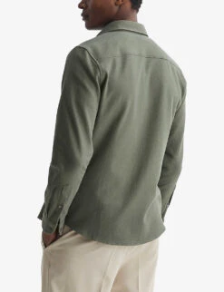 Reiss Burley Twin-pocket Stretch-woven Overshirt -AllSain Clothing Shop R04075249 KHAKI ALT03