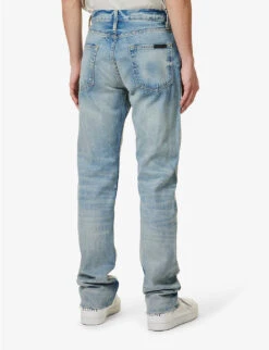 Fear Of God Eternal Faded-wash Brand-patch Straight-leg Jeans -AllSain Clothing Shop R04075939 5YEARINDIGO ALT03