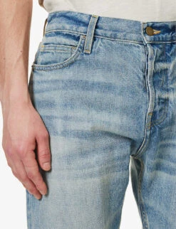Fear Of God Eternal Faded-wash Brand-patch Straight-leg Jeans -AllSain Clothing Shop R04075939 5YEARINDIGO ALT04