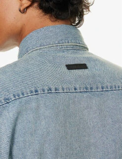 Fear Of God Brand-patch Contrast-stitch Regular-fit Denim Shirt -AllSain Clothing Shop R04075941 5YEARINDIGO ALT04