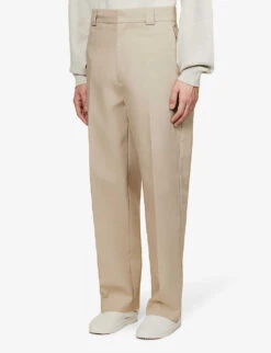 Fear Of God Eternal Pressed-crease Relaxed-fit Cotton Trousers -AllSain Clothing Shop R04075949 DUSTYBEIGE ALT02