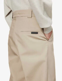 Fear Of God Eternal Pressed-crease Relaxed-fit Cotton Trousers -AllSain Clothing Shop R04075949 DUSTYBEIGE ALT04