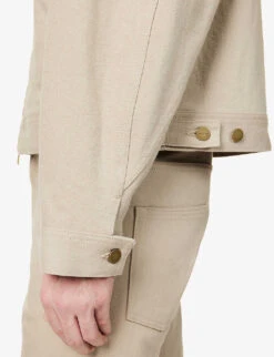 Fear Of God Eternal Padded-shoulder Relaxed-fit Denim Jacket 10 Fear Of God Eternal Padded-shoulder Relaxed-fit Denim Jacket -AllSain Clothing Shop R04075972 DUSTYBEIGE ALT04