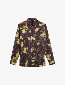 Ted Baker Watercolour Floral-print Regular-fit Woven Shirt