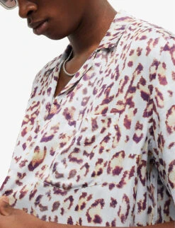 AllSaints Leado Animal-print Relaxed-fit Woven Shirt 9 AllSaints Leado Animal-print Relaxed-fit Woven Shirt -AllSain Clothing Shop R04081410 CALAWHITE ALT04