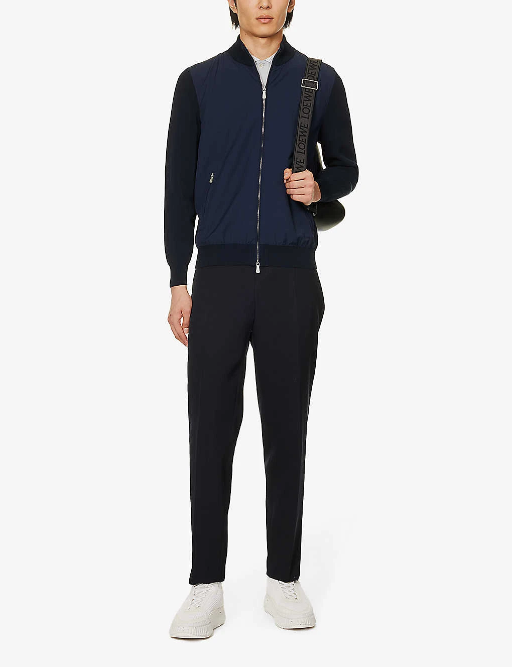 ELEVENTY Stand-collar Zip-up Relaxed-fit Wool And Cotton-blend Jacket 2 ELEVENTY Stand-collar Zip-up Relaxed-fit Wool And Cotton-blend Jacket - Image 2