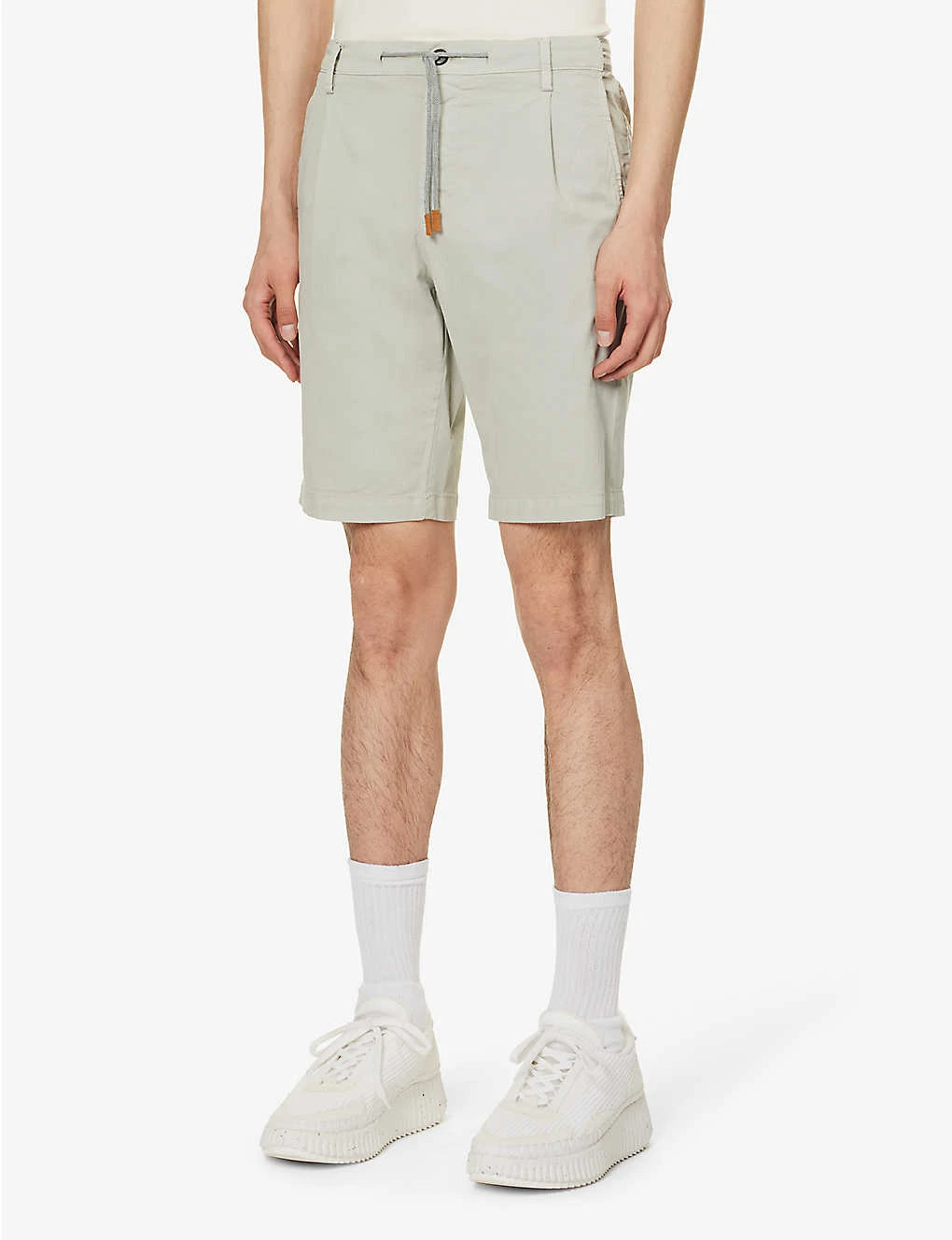 ELEVENTY Drawstring-waist Mid-rise Stretch-cotton Shorts 3 ELEVENTY Drawstring-waist Mid-rise Stretch-cotton Shorts - Image 3