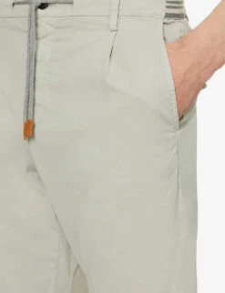 ELEVENTY Drawstring-waist Mid-rise Stretch-cotton Shorts 9 ELEVENTY Drawstring-waist Mid-rise Stretch-cotton Shorts -AllSain Clothing Shop R04083795 MILITARYGREEN ALT04