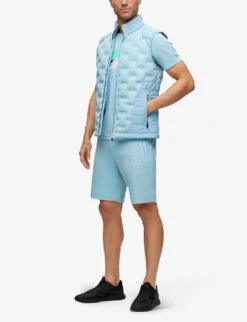 Boss Logo-embellished Quilted Regular-fit Shell-down Gilet -AllSain Clothing Shop R04086040 LIGHTPASTELBLUE ALT01
