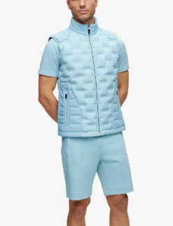 Boss Logo-embellished Quilted Regular-fit Shell-down Gilet -AllSain Clothing Shop R04086040 LIGHTPASTELBLUE ALT02
