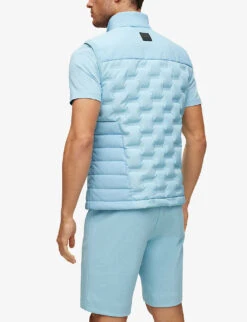 Boss Logo-embellished Quilted Regular-fit Shell-down Gilet -AllSain Clothing Shop R04086040 LIGHTPASTELBLUE ALT03