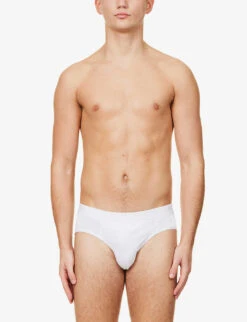 Falke Tonal Waistband Pack Of Two Stretch-cotton Briefs -AllSain Clothing Shop R04086475 WHITE ALT02