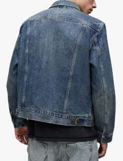 AllSaints Carrer Patch-pocket Denim Jacket -AllSain Clothing Shop R04086633 INDIGO ALT03
