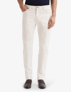 Reiss Santorini Slim-fit Tapered-leg Stretch-cotton Jeans -AllSain Clothing Shop R04086982 ECRU ALT02