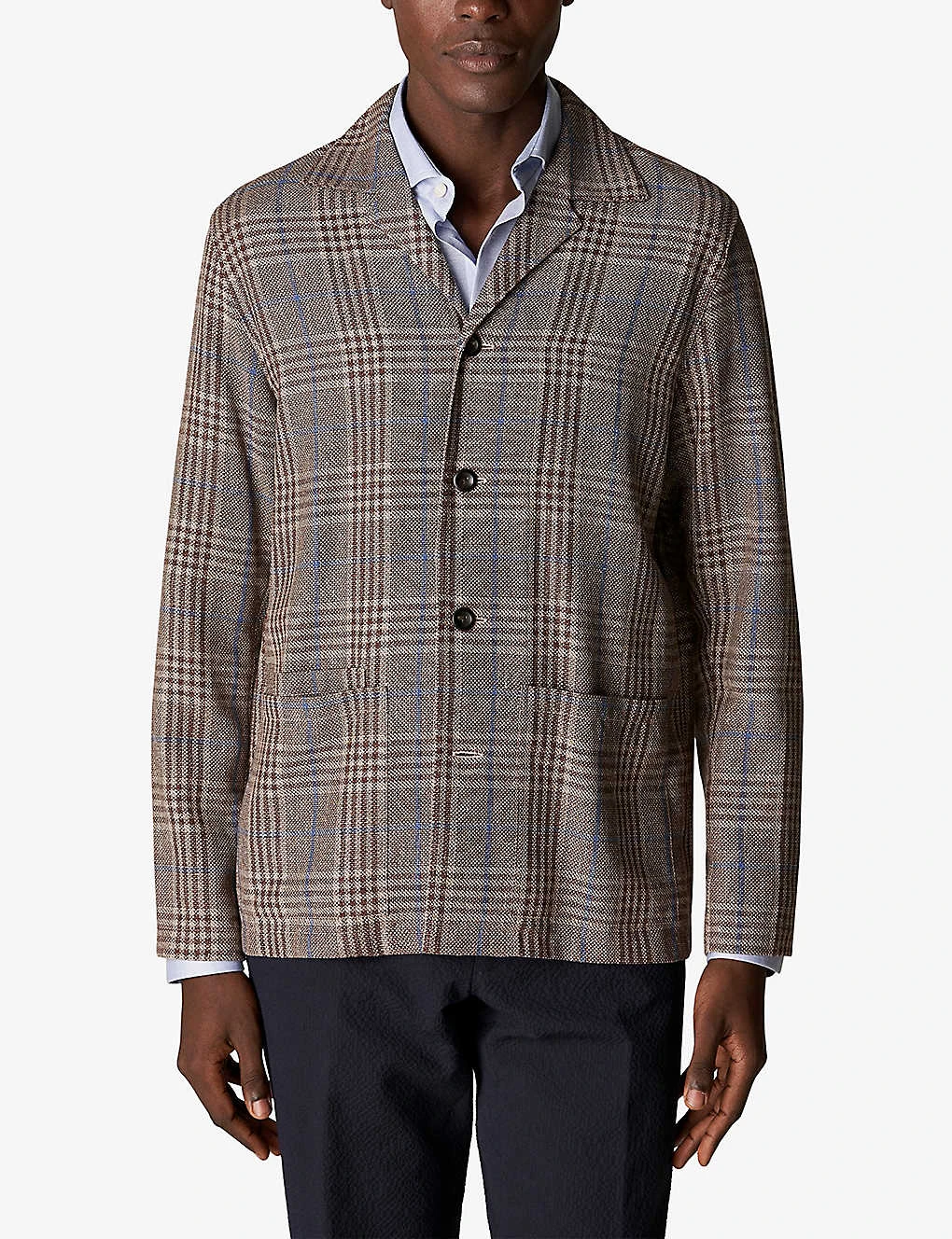 ETON Hopsack Check-print Regular-fit Linen Shirt 2 ETON Hopsack Check-print Regular-fit Linen Shirt - Image 2