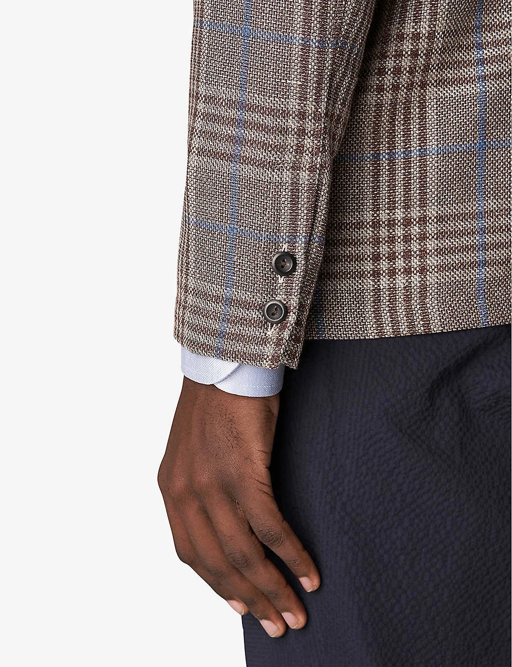 ETON Hopsack Check-print Regular-fit Linen Shirt 5 ETON Hopsack Check-print Regular-fit Linen Shirt - Image 5