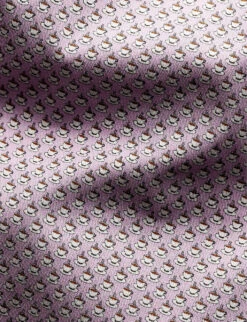 ETON Coffee Micro-print Slim-fit Cotton-twill Shirt -AllSain Clothing Shop R04088454 PINK ALT07