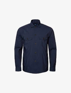 ETON Pocket-embellished Collared Regular-fit Cotton-poplin Shirt
