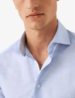 ETON Business Casual Jacquard-pattern Contemporary-fit Cotton-blend Shirt 11 ETON Business Casual Jacquard-pattern Contemporary-fit Cotton-blend Shirt -AllSain Clothing Shop R04088486 LIGHTBLUE ALT03