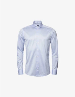 ETON Business Casual Jacquard-pattern Contemporary-fit Cotton-blend Shirt