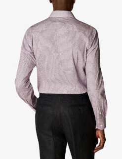 ETON Coffee Micro-print Contemporary-fit Cotton-twill Shirt 10 ETON Coffee Micro-print Contemporary-fit Cotton-twill Shirt -AllSain Clothing Shop R04088490 PINK ALT02