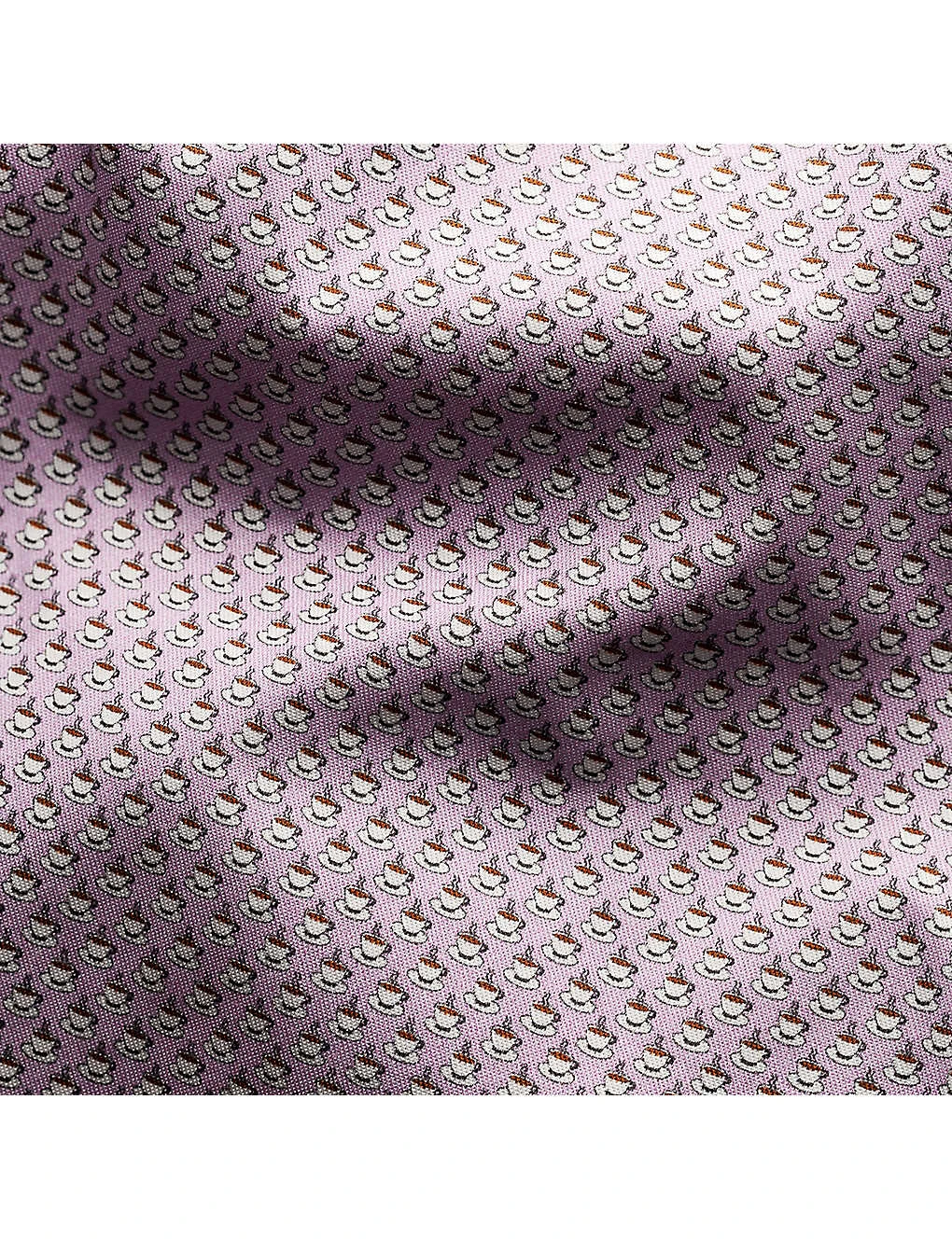 ETON Coffee Micro-print Contemporary-fit Cotton-twill Shirt 8 ETON Coffee Micro-print Contemporary-fit Cotton-twill Shirt - Image 8