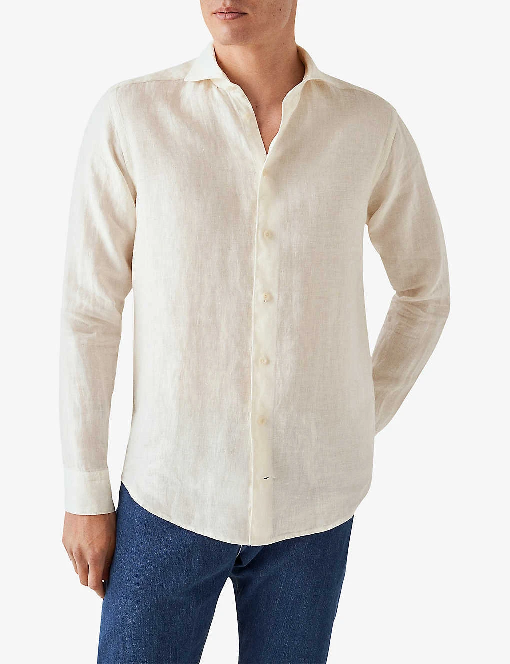 ETON Long-sleeved Contemporary-fit Linen-twill Shirt 3 ETON Long-sleeved Contemporary-fit Linen-twill Shirt - Image 3