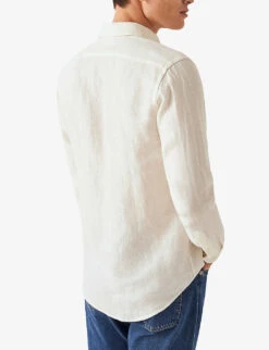 ETON Long-sleeved Contemporary-fit Linen-twill Shirt 10 ETON Long-sleeved Contemporary-fit Linen-twill Shirt -AllSain Clothing Shop R04088530 WHITE ALT03