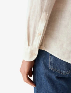 ETON Long-sleeved Contemporary-fit Linen-twill Shirt 12 ETON Long-sleeved Contemporary-fit Linen-twill Shirt -AllSain Clothing Shop R04088530 WHITE ALT05