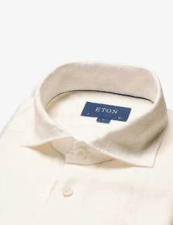 ETON Long-sleeved Contemporary-fit Linen-twill Shirt 13 ETON Long-sleeved Contemporary-fit Linen-twill Shirt -AllSain Clothing Shop R04088530 WHITE ALT06