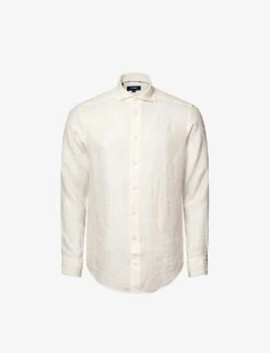 ETON Long-sleeved Contemporary-fit Linen-twill Shirt