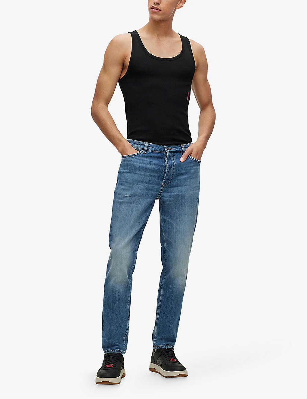 Hugo Leisure Mid-rise Tapered-leg Stretch-denim Jeans 2 Hugo Leisure Mid-rise Tapered-leg Stretch-denim Jeans - Image 2