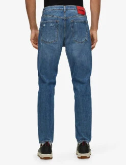 Hugo Leisure Mid-rise Tapered-leg Stretch-denim Jeans 8 Hugo Leisure Mid-rise Tapered-leg Stretch-denim Jeans -AllSain Clothing Shop R04093487 BRIGHTBLUE ALT03