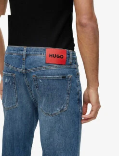 Hugo Leisure Mid-rise Tapered-leg Stretch-denim Jeans 9 Hugo Leisure Mid-rise Tapered-leg Stretch-denim Jeans -AllSain Clothing Shop R04093487 BRIGHTBLUE ALT04