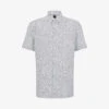 Boss Graphic-print Regular-fit Stretch-linen Shirt