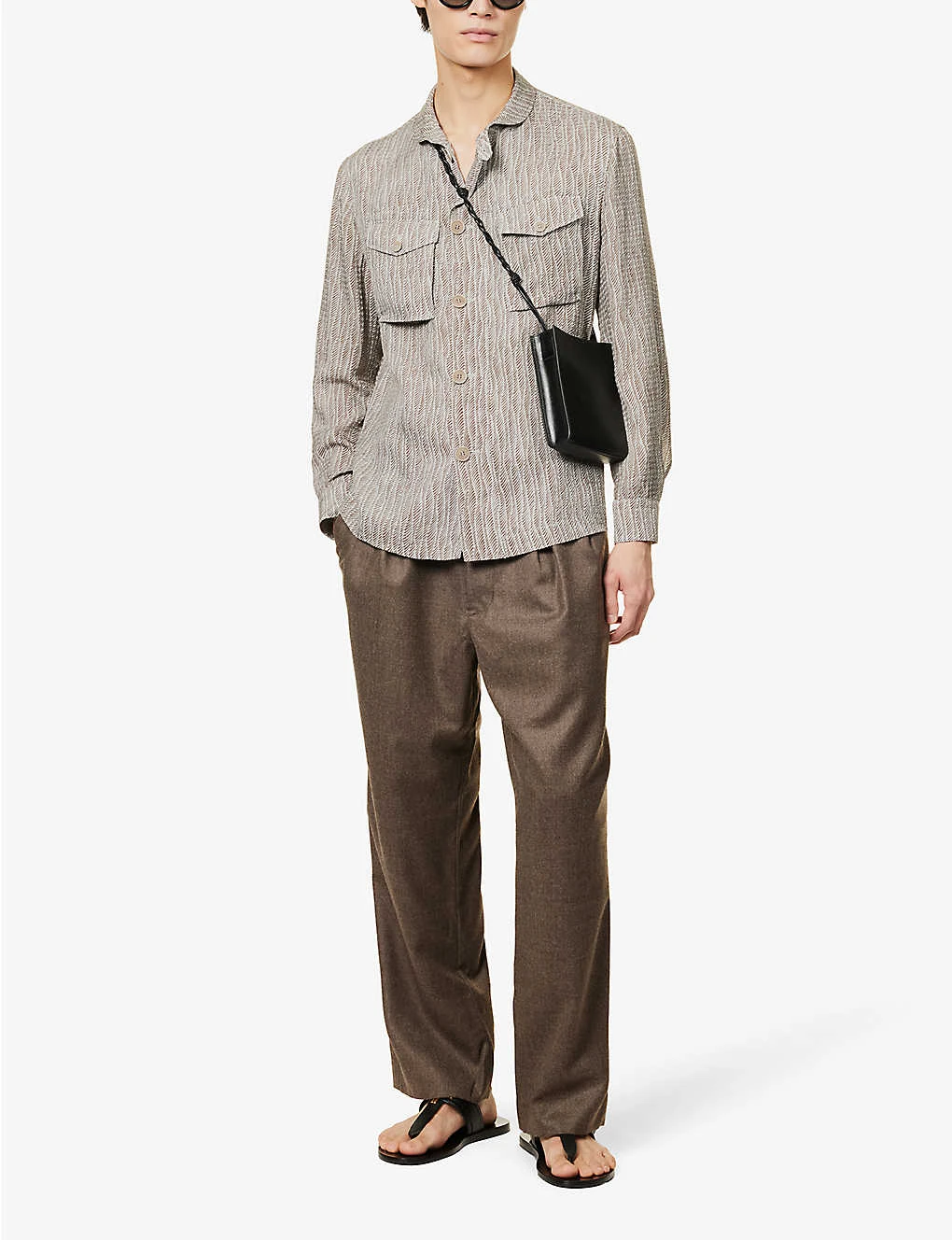 Giorgio Armani Graphic-pattern Long-sleeved Regular-fit Cotton Shirt 2 Giorgio Armani Graphic-pattern Long-sleeved Regular-fit Cotton Shirt - Image 2