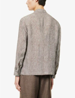 Giorgio Armani Graphic-pattern Long-sleeved Regular-fit Cotton Shirt 8 Giorgio Armani Graphic-pattern Long-sleeved Regular-fit Cotton Shirt -AllSain Clothing Shop R04096684 QUIETGRAY ALT03