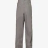 Giorgio Armani Speckled-weave Straight Regular-fit Cotton And Linen-blend Trousers