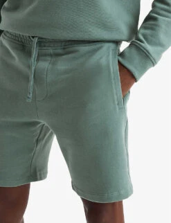 Reiss Henry Elasticated-waist Cotton-jersey Shorts -AllSain Clothing Shop R04098722 FERNGREEN ALT04